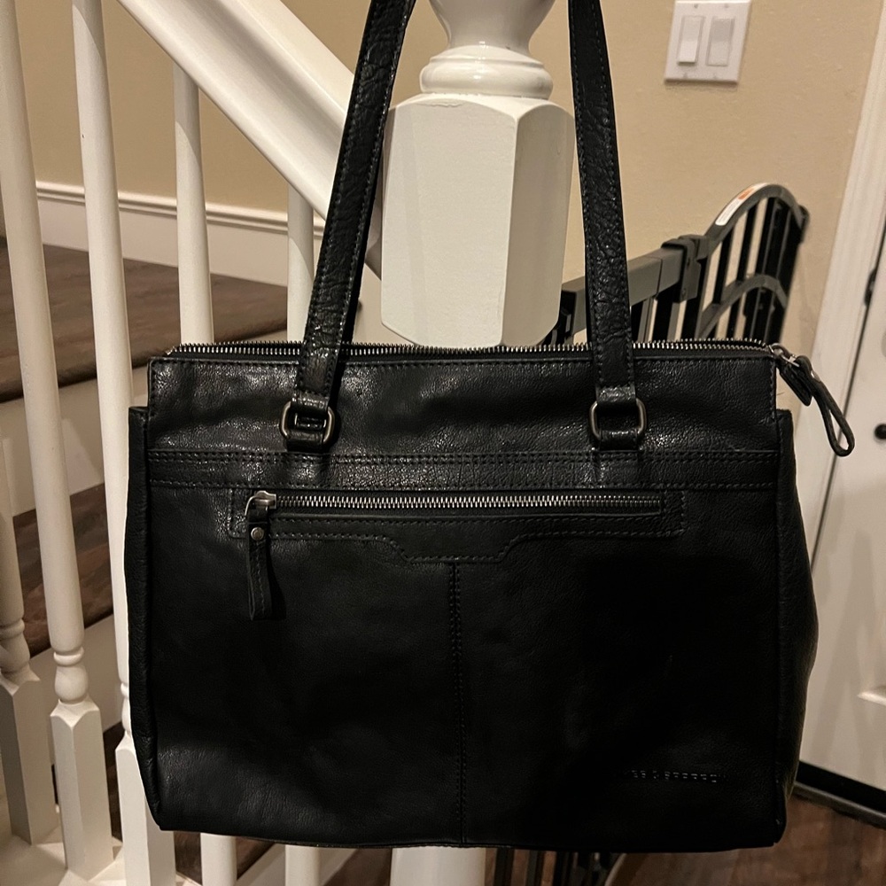 Elegant Black Leather Laptop Bag